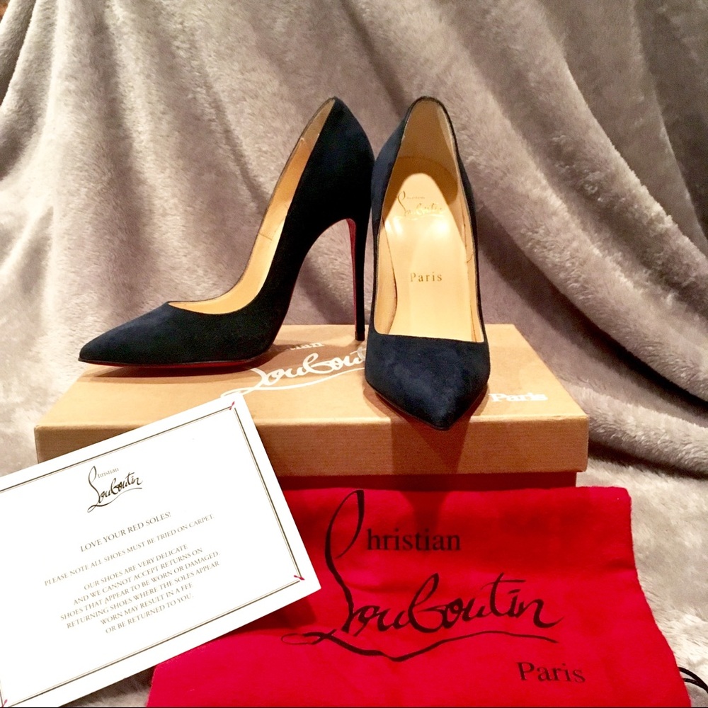 Christian Louboutin Navy Suede So Kate 120